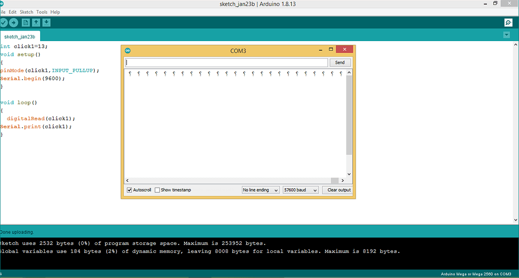 why am I getting mirrored question mark on serial monitor ...