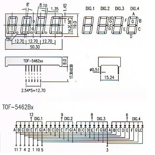 Problem using 4 digit 7 segment LED display - LEDs and Multiplexing ...