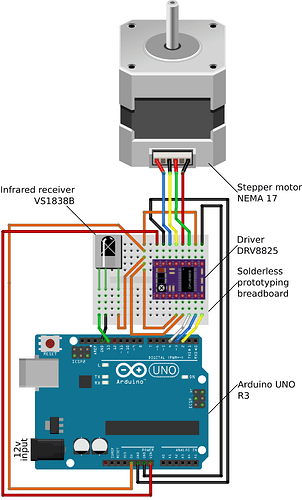 Circuit wiring schematics with breadboard