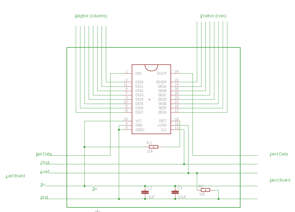 Max 7219 daisy chain not working beyond three General Electronics
