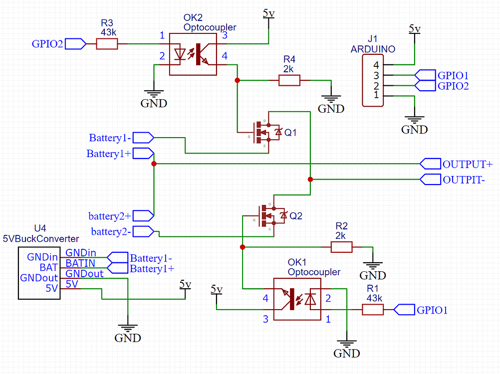 Switching between 2 batteries using mosfet Project Guidance Arduino Forum