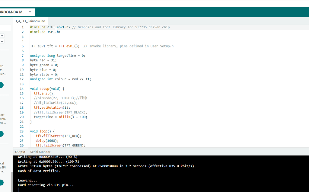 TRYING a simple program to test the new board - Displays - Arduino Forum