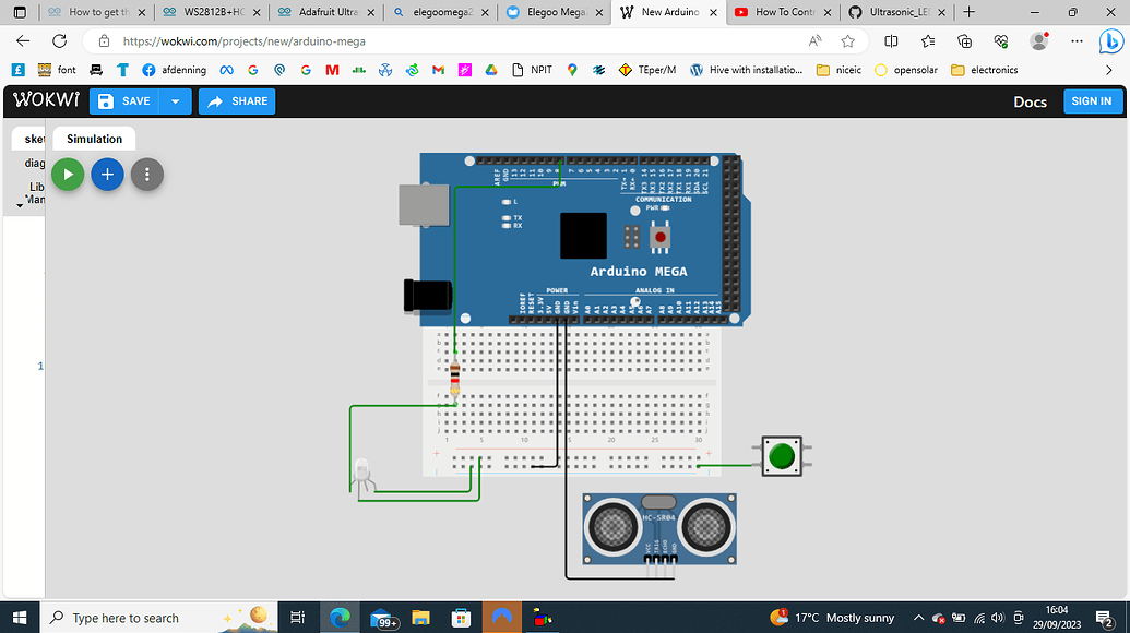 WS2812B+HC-SR04+ Arduino Mega 2560, light up each LED to display ...