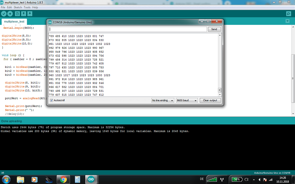 Multiplexer and Potentiometers fluctuation value Project Guidance