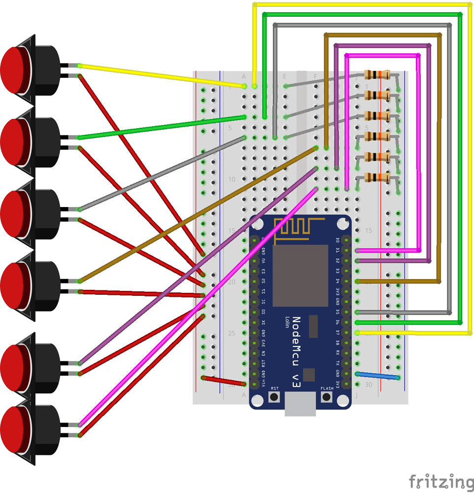 Multiple Buttons to digital pins. Possible to simplify my circuitry ...