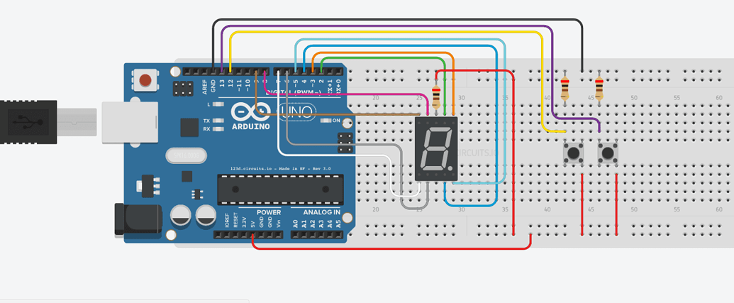 7 segment display with buttons. + servo drive - Programming Questions ...