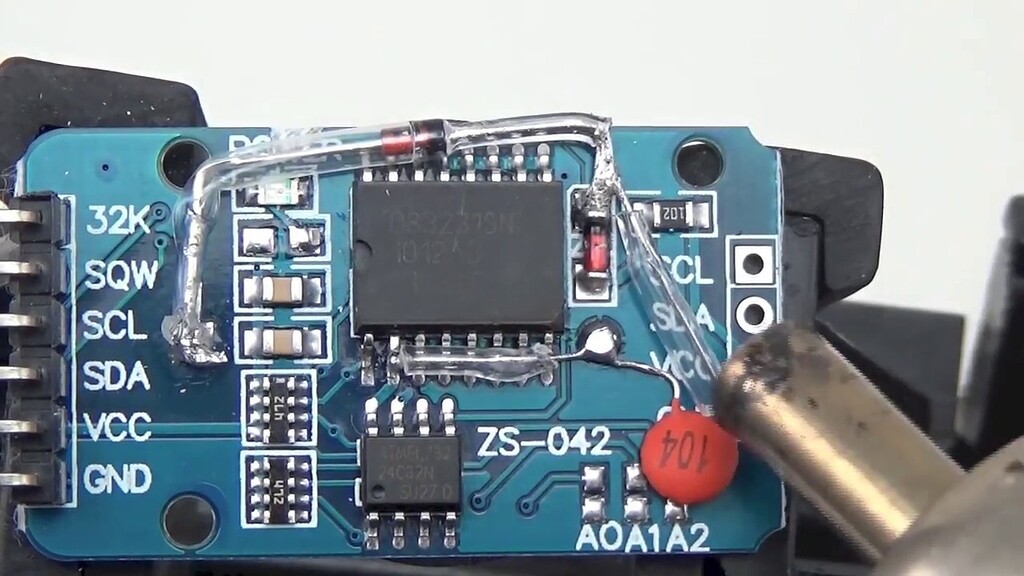 DS3231 RTC on ZS042 module if low power is important General