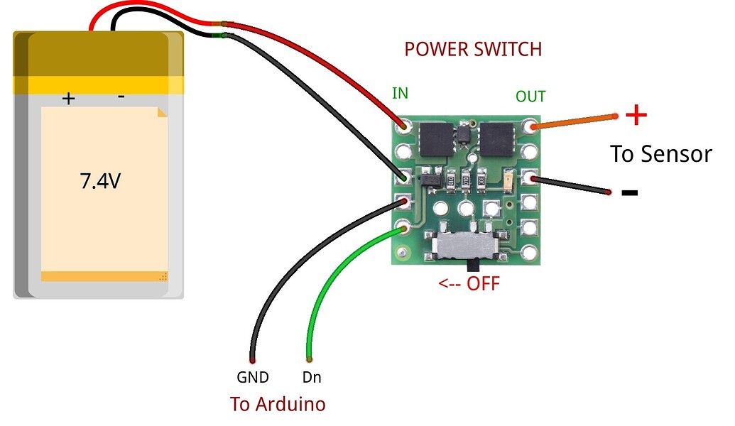 Controlling a 7V4 Sensor Power Supply with Arduino MCU using an NPN