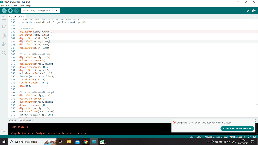 Anybody know how to connect output value from fuzzy to dc motor ...