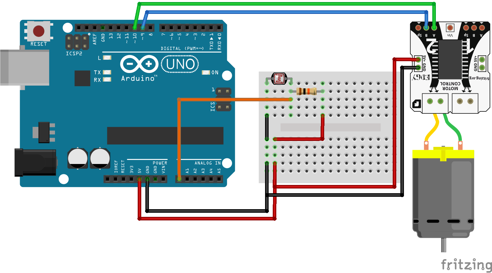 Controlling a DC Motor by Light Sensor for Specific Time - Programming ...