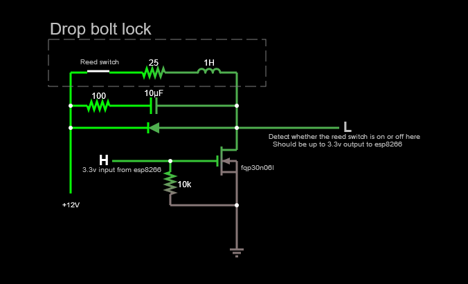 Detect whether drop bolt lock reed switch is on or off - General ...