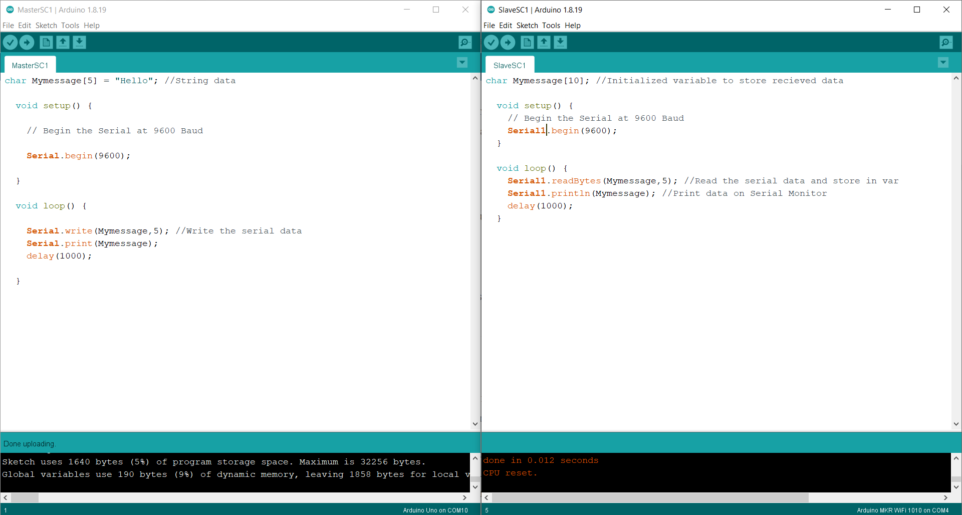 Serial Communication b/n Arduino Uno and MKR for Bluetooth Detection ...