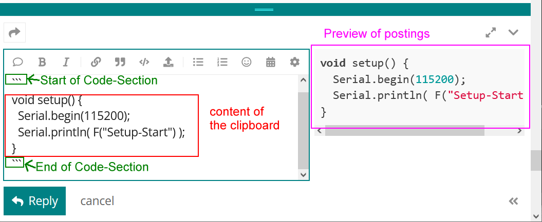Make experienced users help: two ways to quickly post code as a code ...