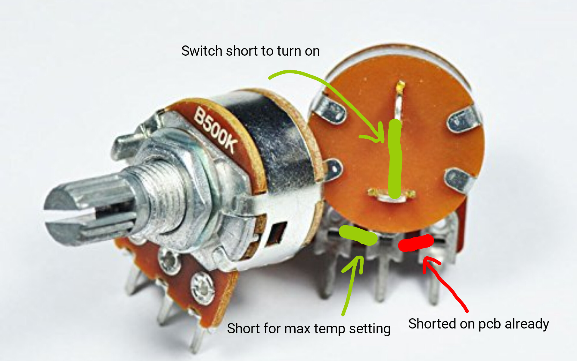 soldering station repair, bypassing/hardwiring potentiometer for