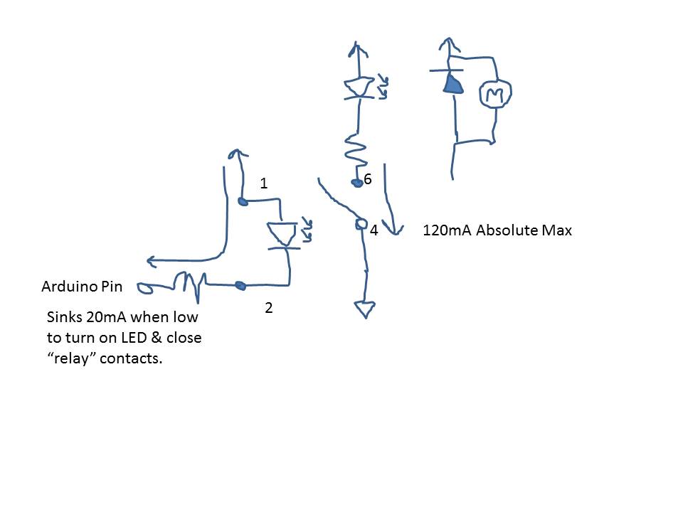OptoIsolator Using a transistor to control a 6 pin dip relay