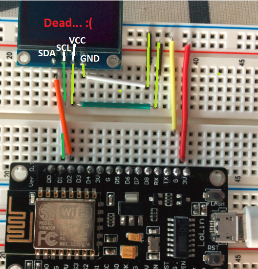 I2C displays don't work with LoLin NodeMcu Lua ESP8266 CH340G WIFI ...