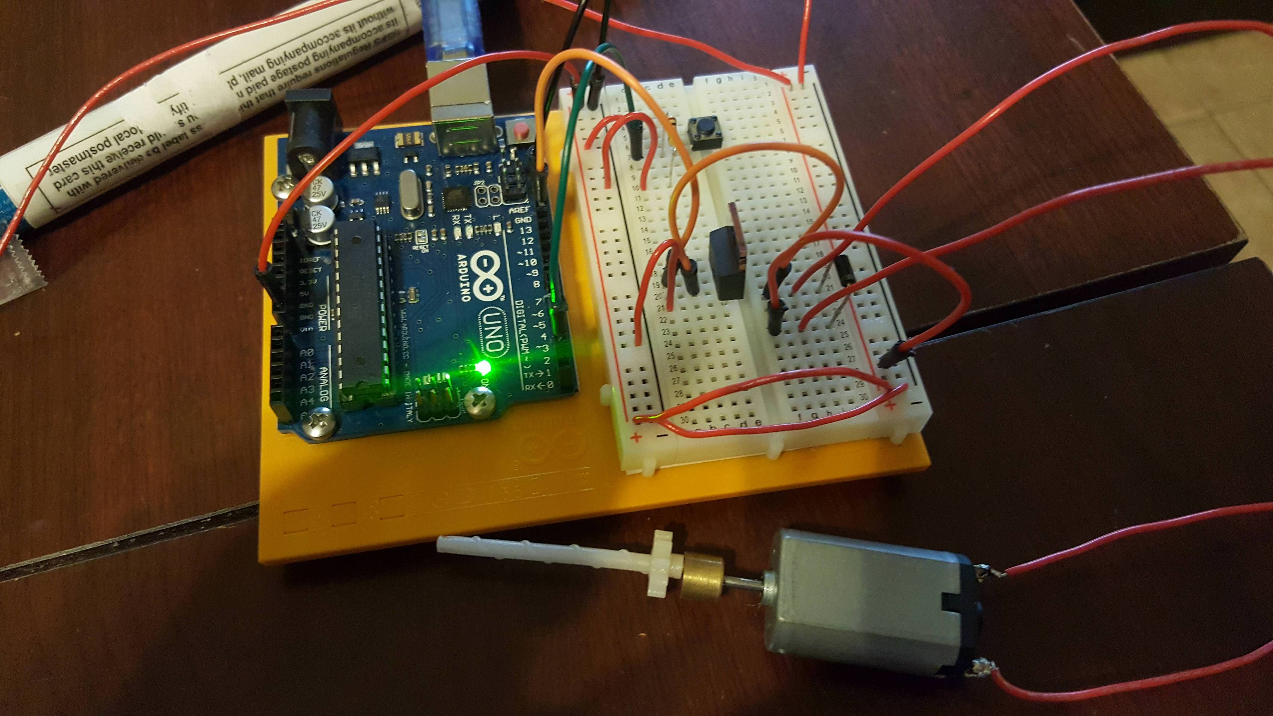 Push Button Spinning Motor Both Arduino and Motor Connected to Same ...