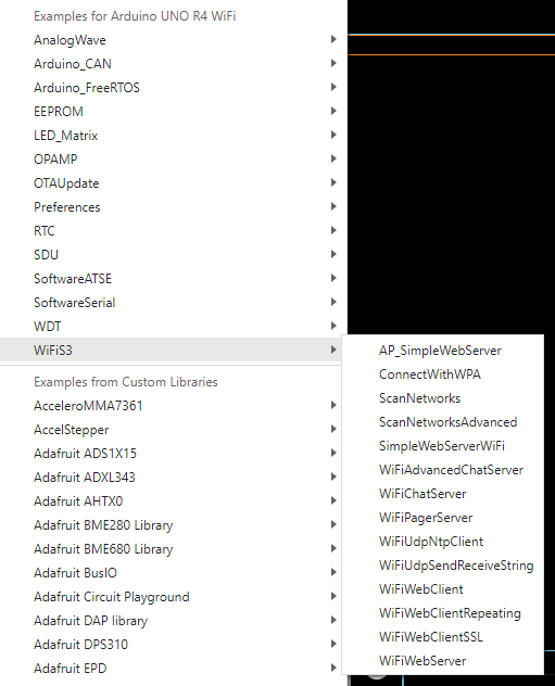 Arduino R4 Wifi No Examples For Wifi On Cloud General Discussion Arduino R4 Wifi No Examples For Wifi On Cloud General Discussion