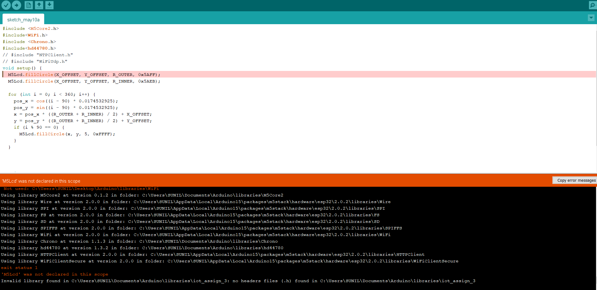 How to declare'M5lcd' in a scope Displays Arduino Forum