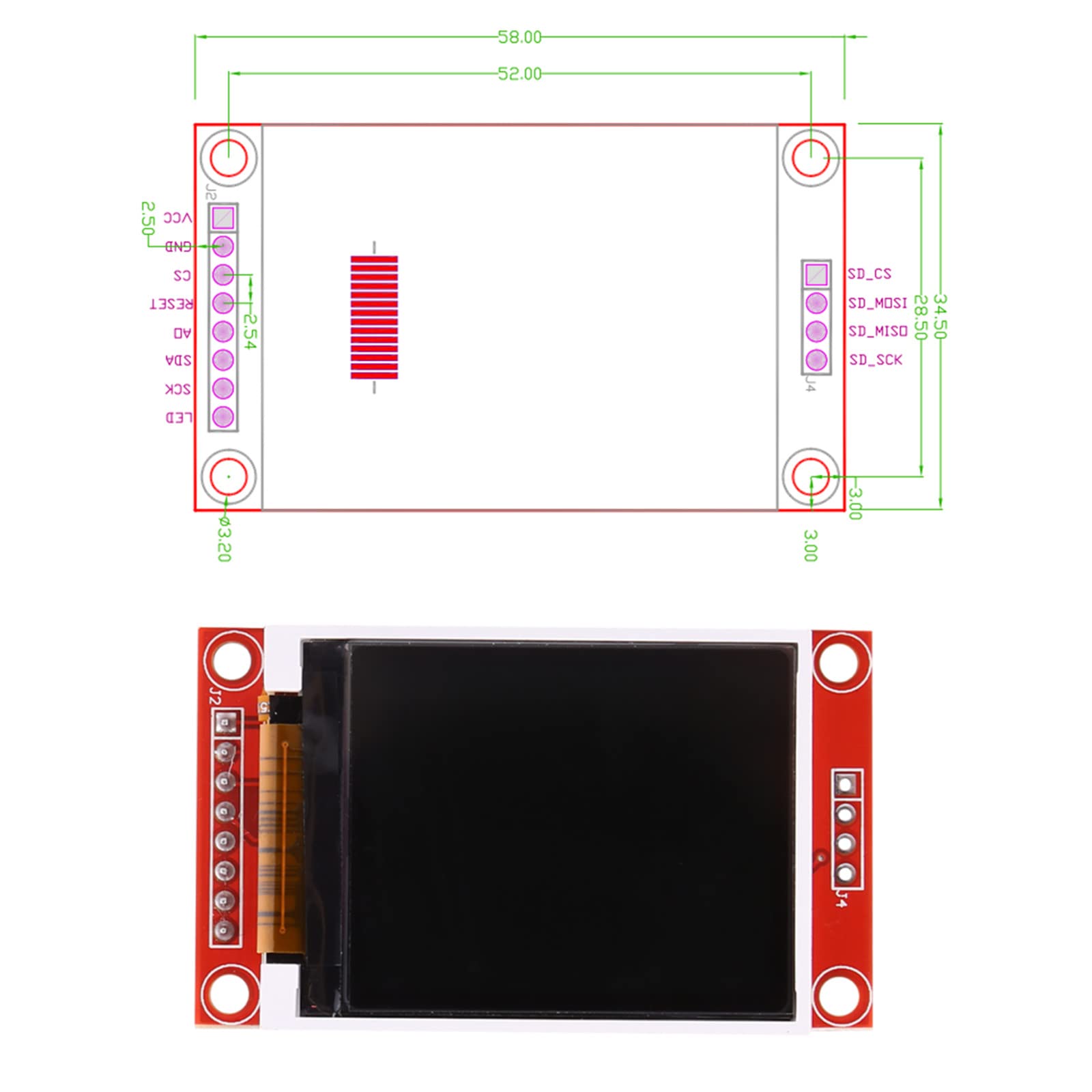 Can't run test example on ST7735 display - Displays - Arduino Forum