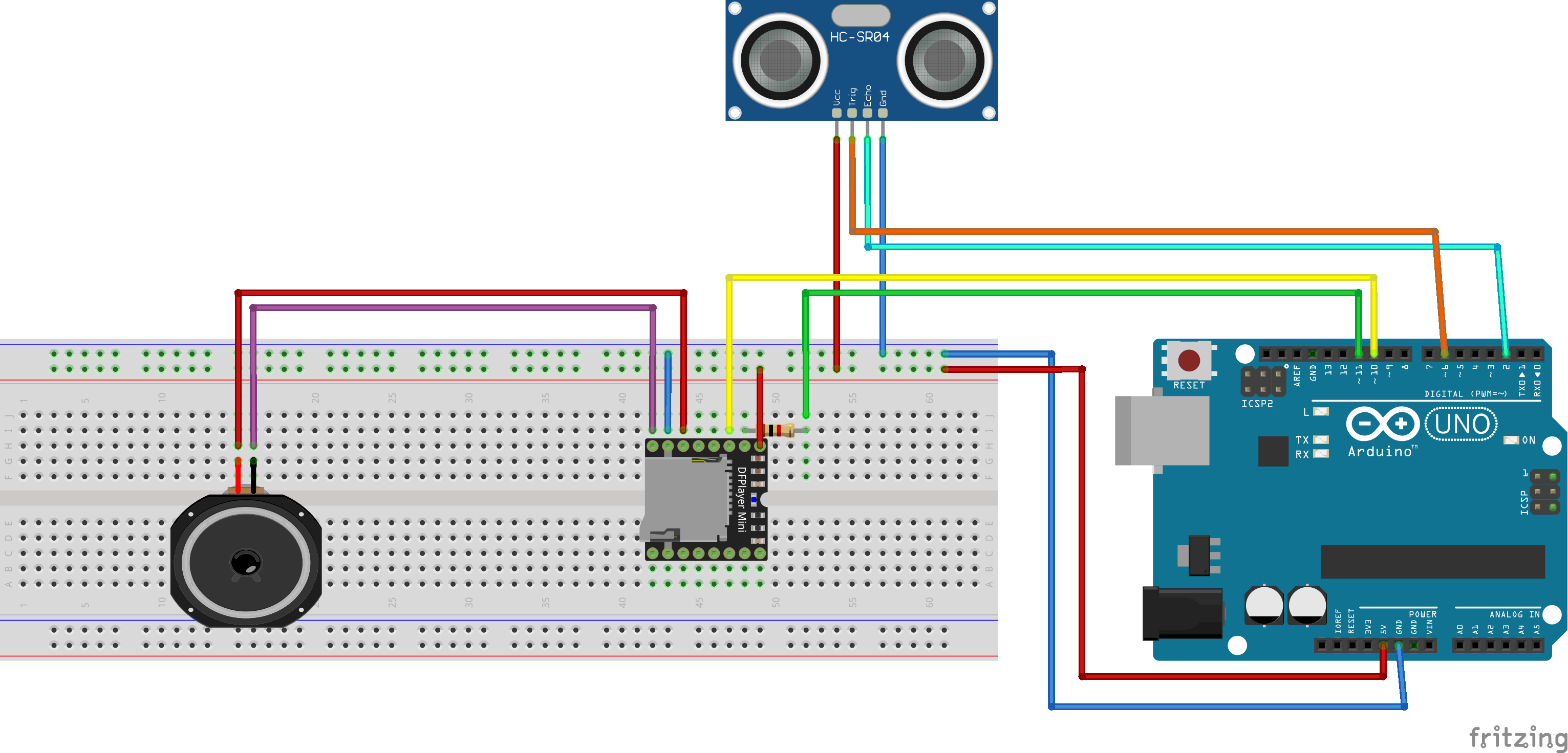 HC-SR04 sensor triggering sound through DFPlayer – circuit issues ...