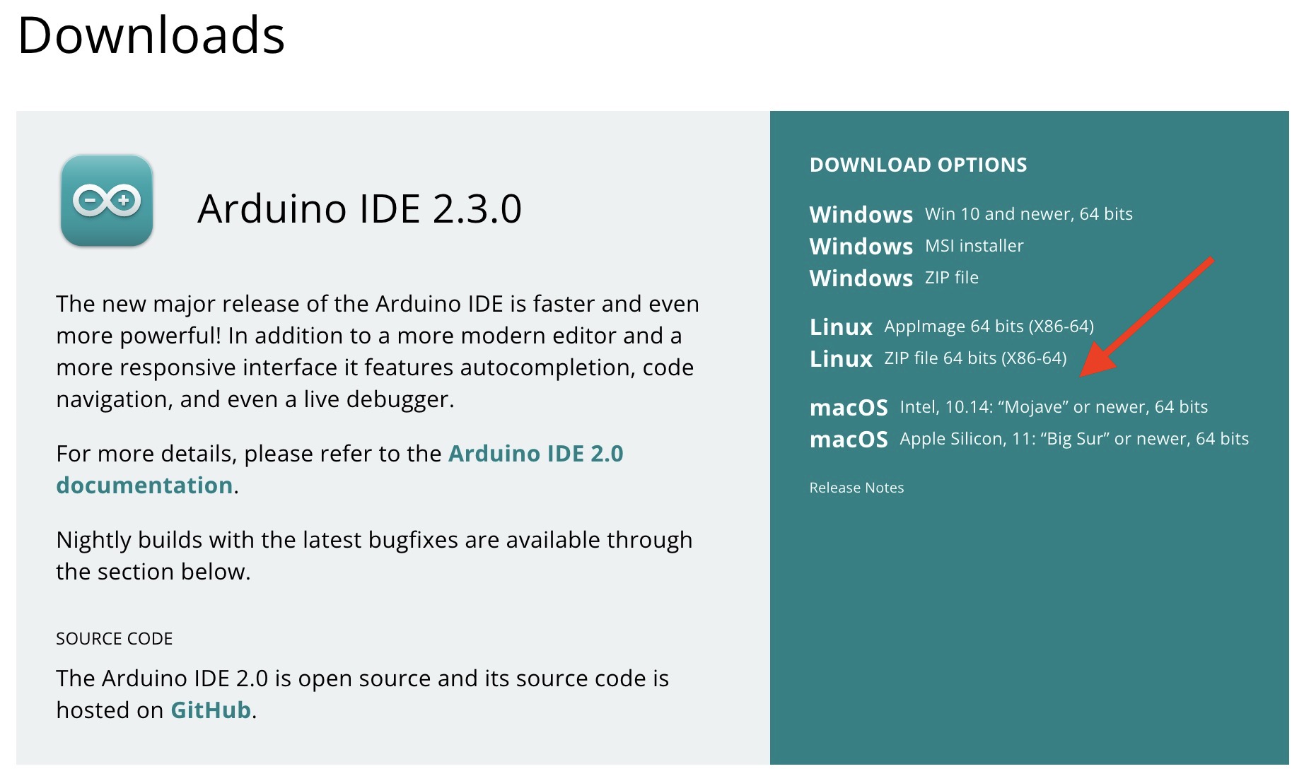 Arduino IDE 2.3.0 won't open on Mojave10.14.6 - IDE 2.x - Arduino Forum