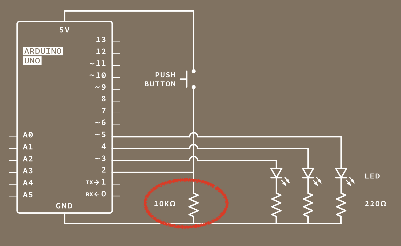 Why are we using resistor to send a 5volts back to ground? General
