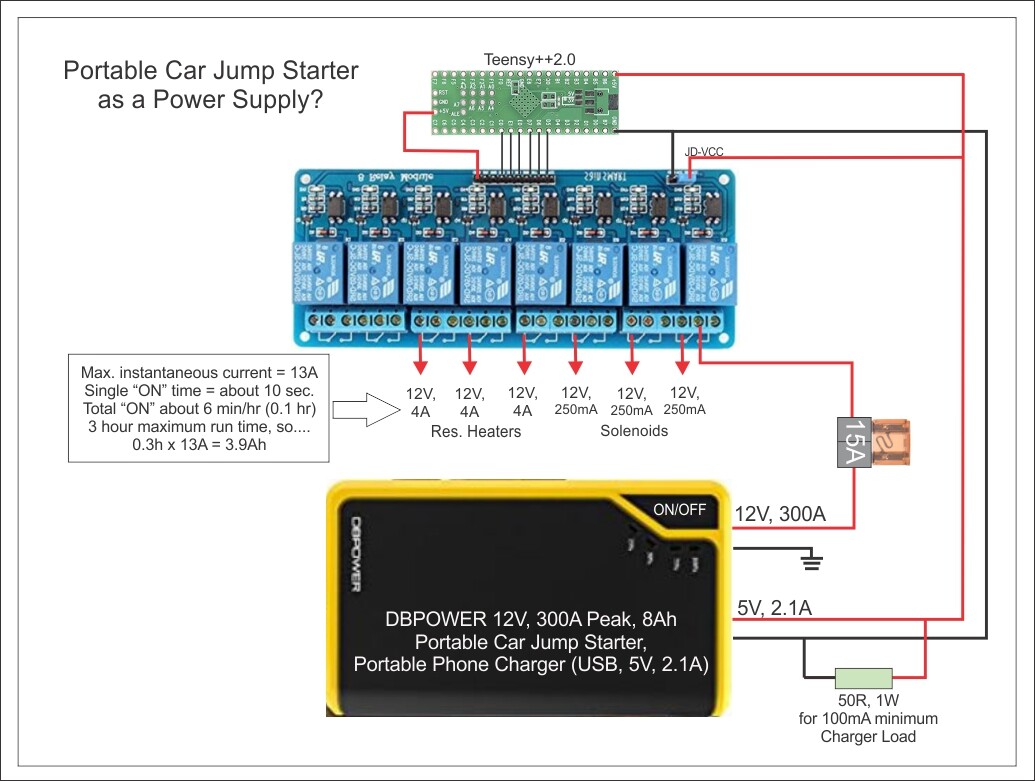 DBPOWER jump starter no lights troubleshooting diagram