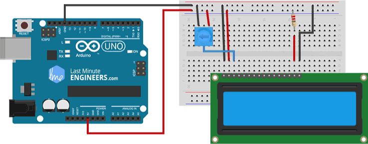 Testing-16x2-Character-LCD-Contrast-By-Turning-Potentiometer