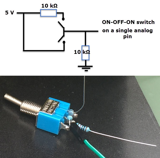 How to read ON-OFF-ON switch on a single analog pin - Sensors - Arduino ...
