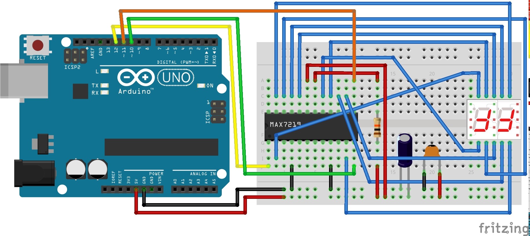 2-digit 7-segment display (10 pin) with MAX7219 - LEDs and Multiplexing ...