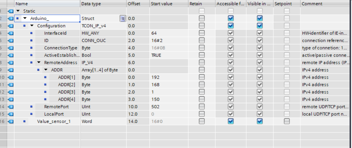 communication arduino with ethernet shield to PLC S7 1500, modbus tcp ...