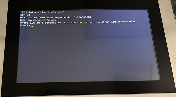 UEFI Interactive Shell v2.2 No Mapping Found Error