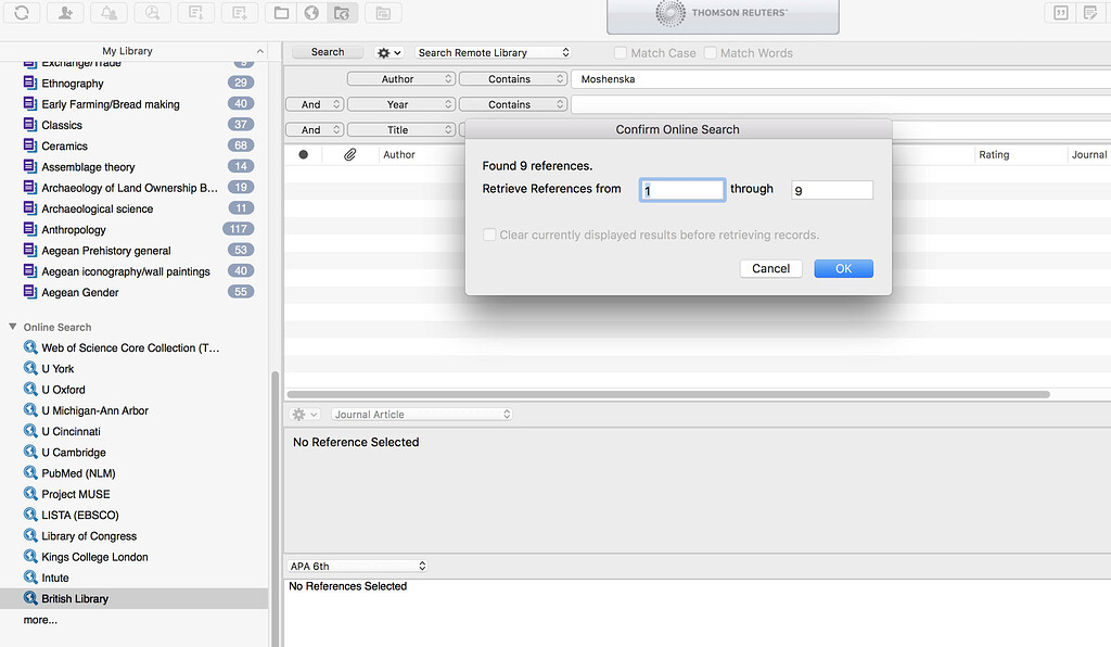 online search in Endnote X8Mac not working properly EndNote General