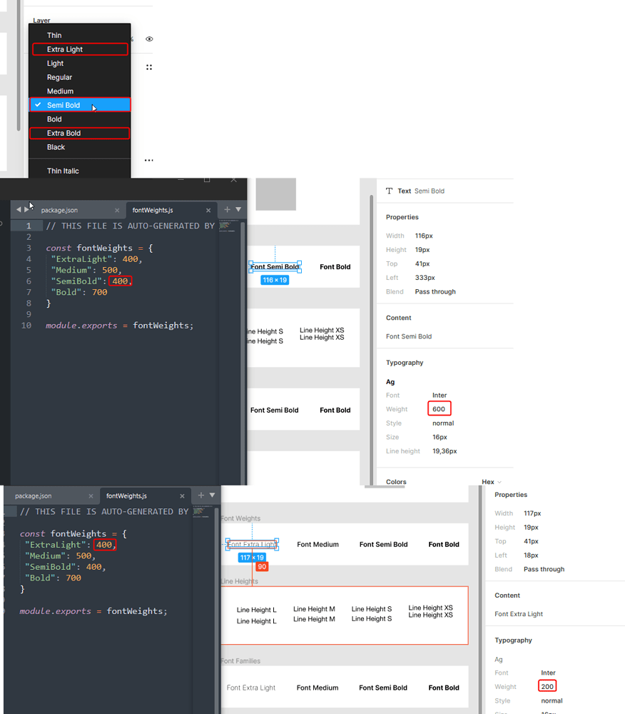 Font Weight Values Mismatch When Exported Vs When Inspected REST API