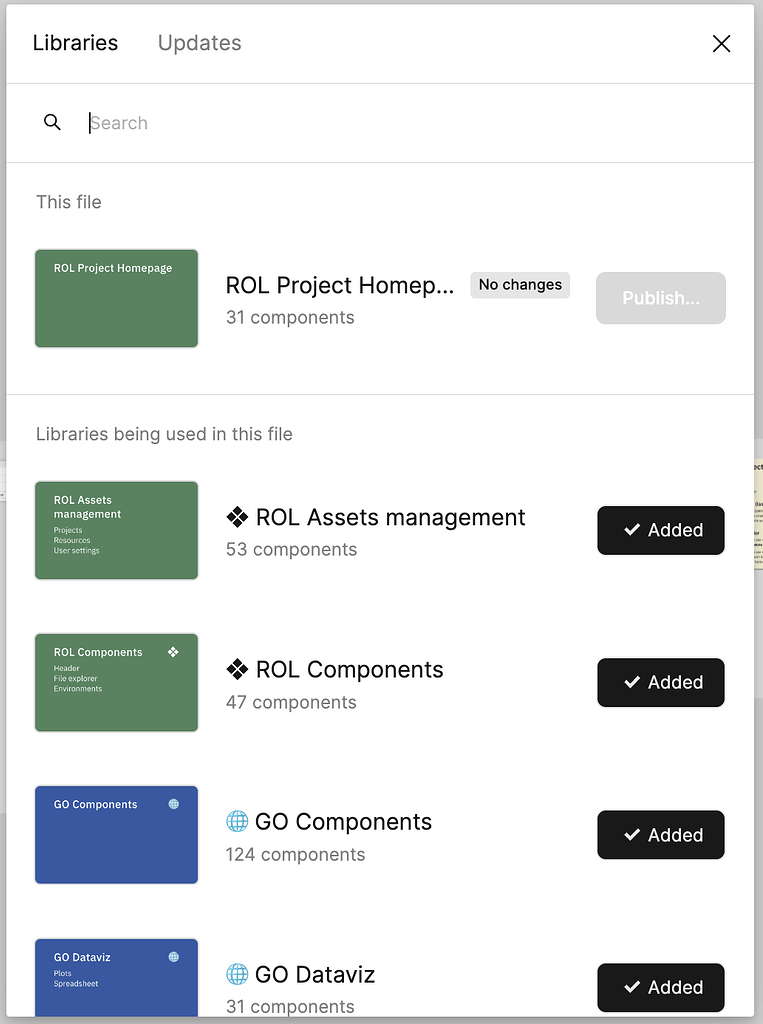 Revert to previous version of the libraries updates window share an