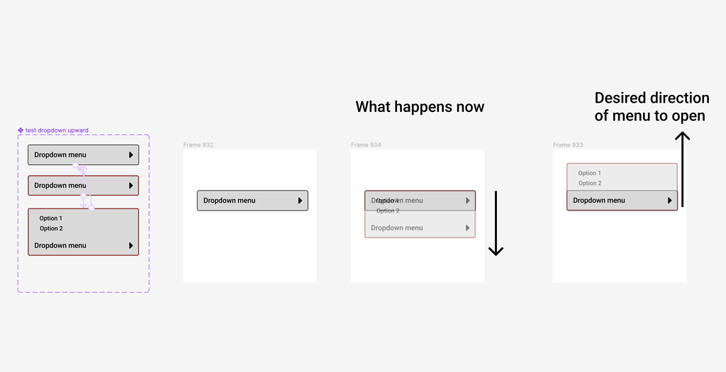 Smart Animate a dropdown menu that opens upward - Share an idea - Figma ...