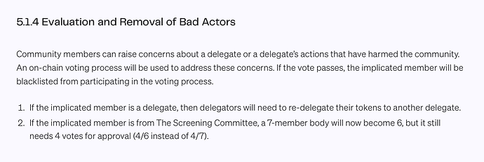 534 Evaluation and Removal of Bad Actors