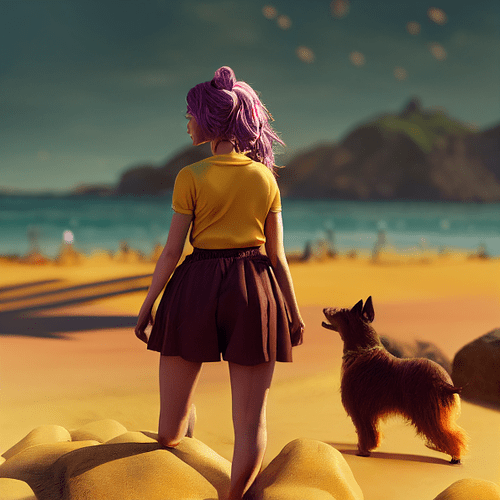 Parth_IN_cute_girl_with_cute_brown_dog_two_purple_hair_bun_wear_586470cf-8052-4ba1-b936-9c5916fcd139