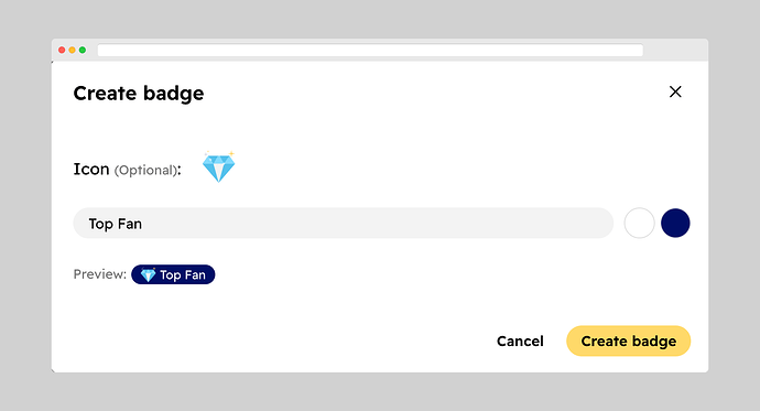 Create badge with icons