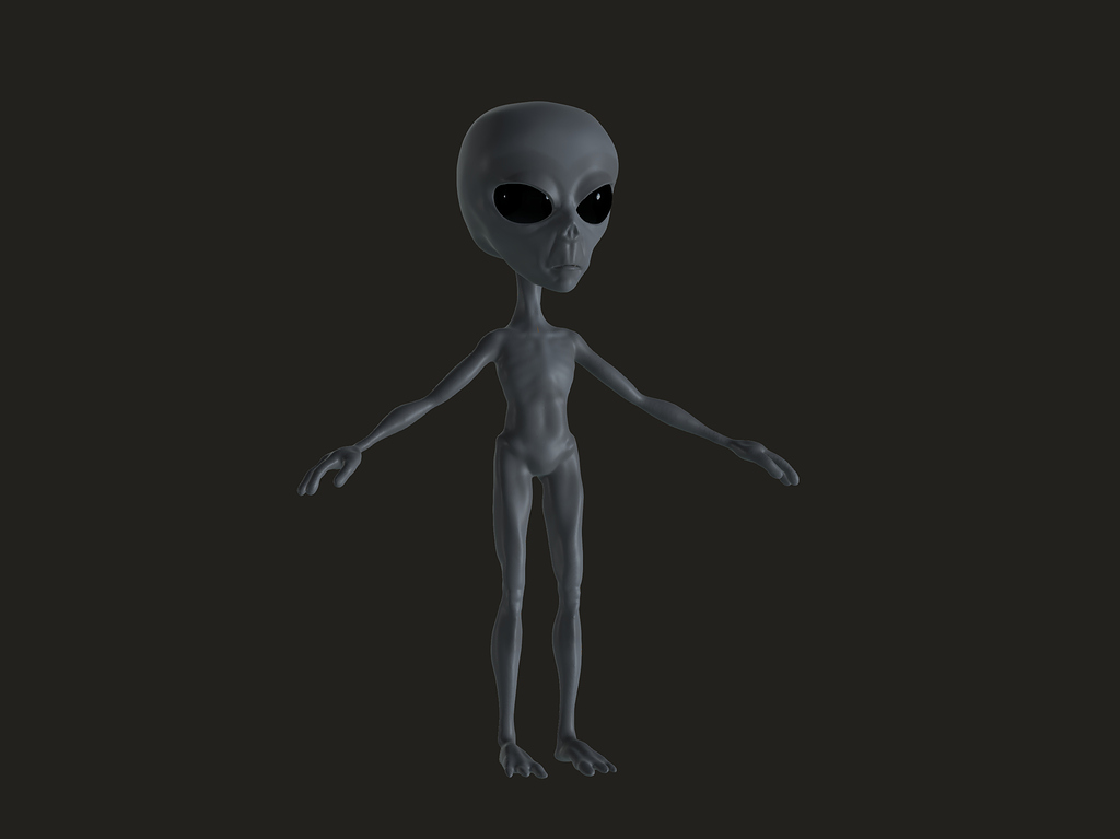 Grey alien full figure - Artwork - Nomad Sculpt