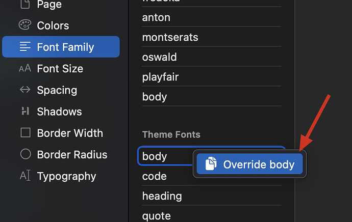 fonts default change