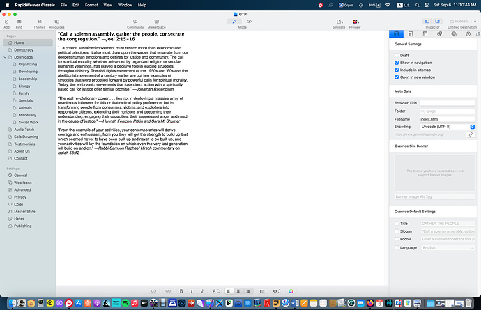 RW Home page problem