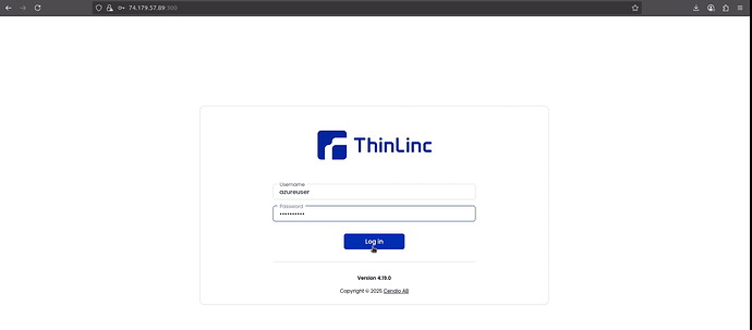 ThinLinc Desktop Web Login