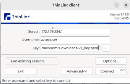 open Thinlinc client app