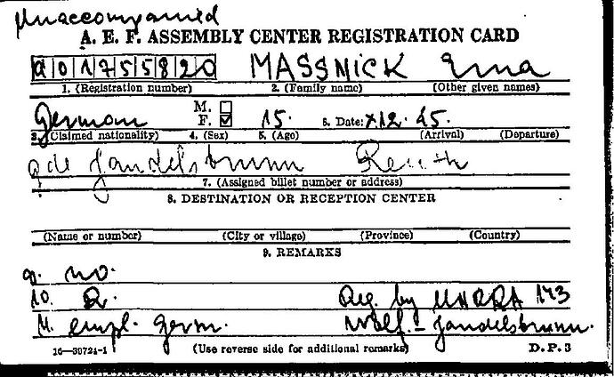 Document from the Arolsen Archives with the ID: 40364993a