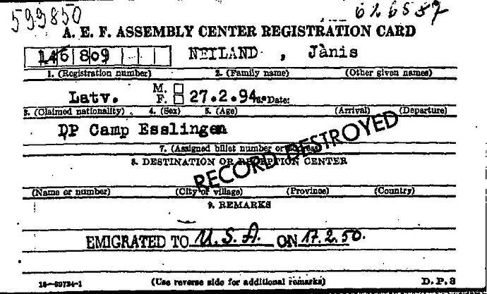 Document from the Arolsen Archives with the ID: 43989199a