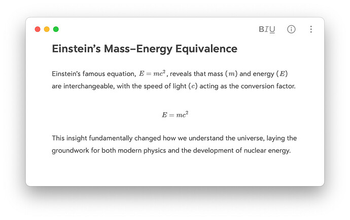 Math Formula in Bear