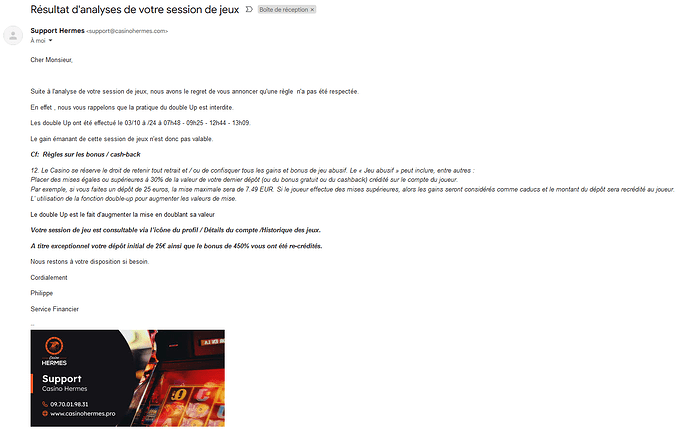 mail recu