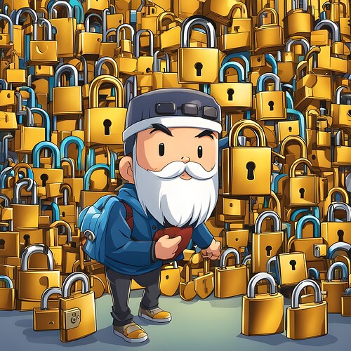 Padlockman--the-champion-of-padlocks--has-arrived-to-gift-you-a-giant-padlock--Behind-him-is-a-wall-of-closed-padlocks-(1)